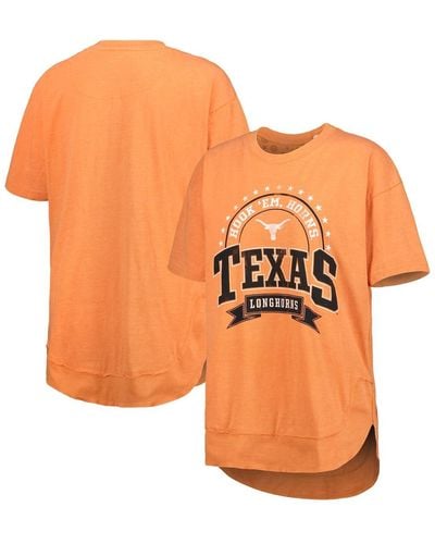 Pressbox Texas Longhorns Vintage-like Wash Poncho Captain T-shirt - Orange