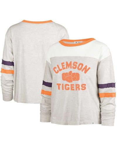 '47 Distressed Clemson Tigers All Class Lena Long Sleeve T-shirt - White