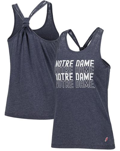 League Collegiate Wear Notre Dame Fighting Irish Stacked Name Racerback Tank Top - Blue