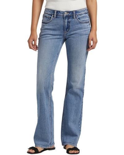 Silver Jeans Co. Be Low Low Rise Bootcut Jeans - Blue