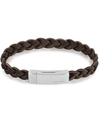 Calvin Klein Leather Bracelet - Brown