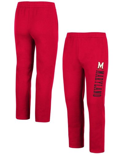 Colosseum Athletics Maryland Terrapins Fleece Pants - Red