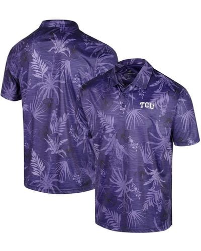 Colosseum Athletics Tcu Horned Frogs Palms Team Polo Shirt - Purple