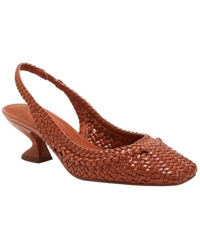 Katy Perry Laterr Woven Sling-back Heels - Brown