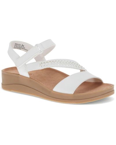 BareTraps Frolick Asymmetrical Wedge Sandals - White