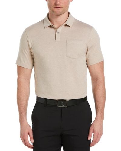 PGA TOUR Fine-knit Short-sleeve Pocket Polo Shirt - White