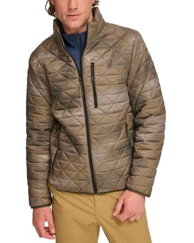BASS OUTDOOR Delta Diamond Quilted Packable Puffer Jacket - Brown