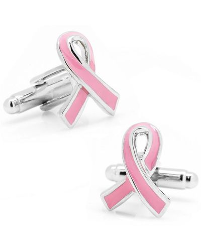 Cufflinks Inc. Ribbon Breast Cancer Awareness Cufflinks - Pink