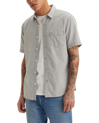 Levi's Classic 1 Pocket Short Sleeve Regular Fit Shirt - Gray