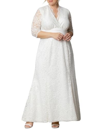 Kiyonna Plus Size Amour Lace Wedding Gown - White