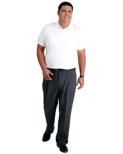 Haggar Big & Tall Iron Free Premium Khaki Classic-fit Pleated Pant - White