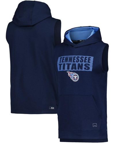 MSX by Michael Strahan Tennessee Titans Marathon Sleeveless Pullover Hoodie - Blue