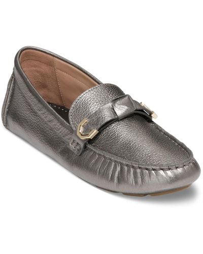 Cole Haan Evelyn Bow Driver Loafers - Gray