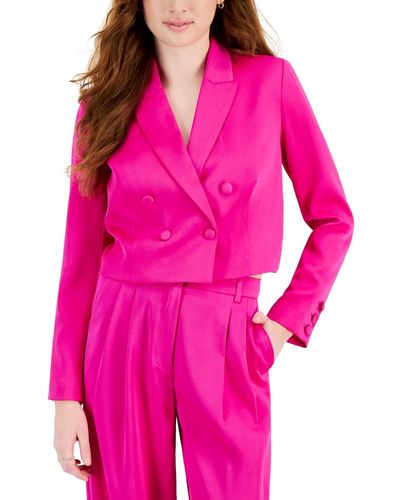 Lucy Paris Sigrid Cropped Double-breasted Blazer - Pink