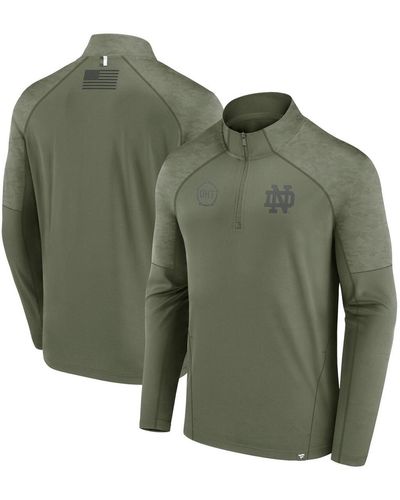 Fanatics Notre Dame Fighting Irish Oht Military-inspired Appreciation Titan Raglan Quarter-zip Jacket - Green