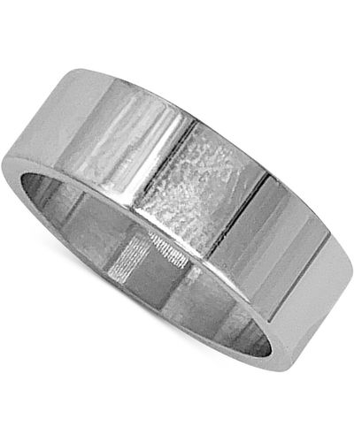 Adornia Rhodium-plated Classic Wide Stacking Ring - Gray