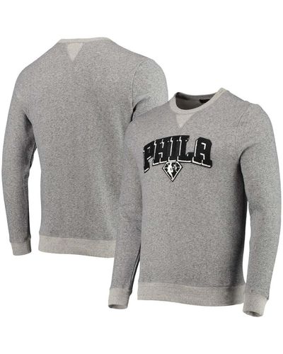 Junk Food Philadelphia 76ers Marled French Terry Pullover Sweatshirt - Gray