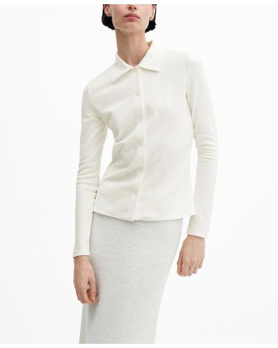 Mango Cotton Knit Shirt - White