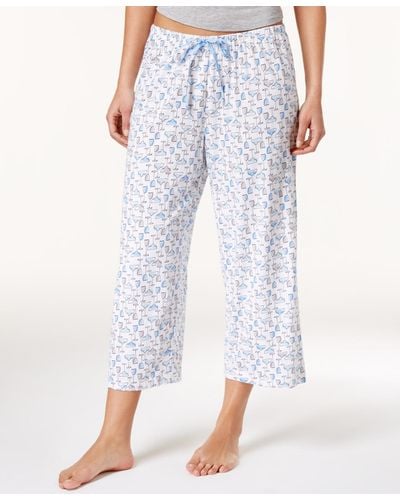 Hue Icy Margarita Knit Capri Pajama Pants - White