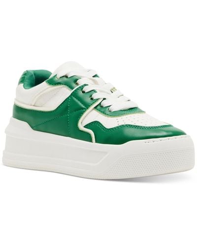 Madden Girl Oley Lace-up Platform Court Sneakers - Green