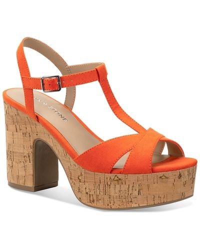 Sun & Stone Sun + Stone Jillien Platform Block Heel Dress Sandals - Orange