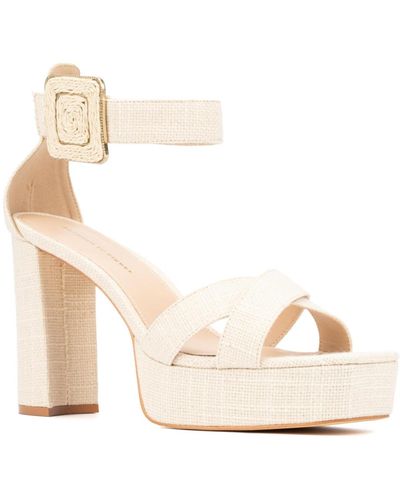 FASHION TO FIGURE Layla Wide Width Heels Sandals - Natural