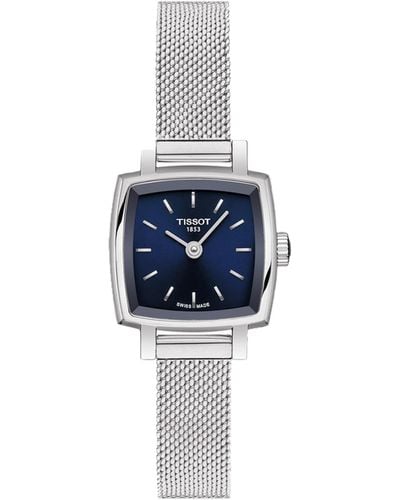 Tissot Swiss T-lady Lovely Stainless Steel Mesh Bracelet Watch 20mm - Blue
