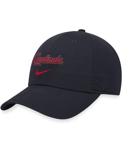 Nike St. Louis Cardinals Wordmark Swoosh Heritage86 Adjustable Hat - Blue