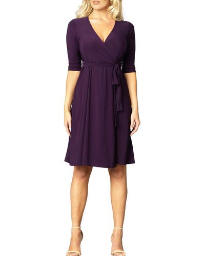Kiyonna Essential Wrap Dress - Purple