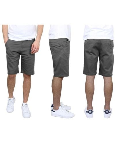 Galaxy By Harvic 5-pocket Flat-front Slim-fit Stretch Chino Shorts - White