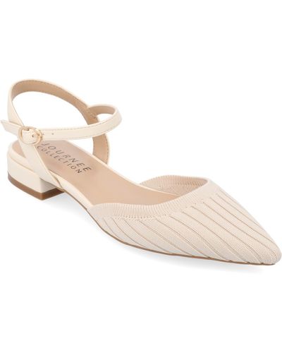 Journee Collection Ansley Knit Flats - Natural
