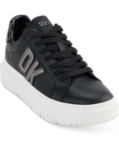 DKNY Marian Lace-up Low-top Platform Sneakers - Black