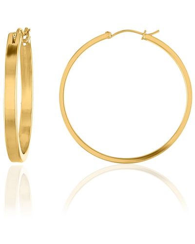 OMA THE LABEL Shiny Jordan 18k Gold Plated Brass Medium Hoop Earrings - Metallic