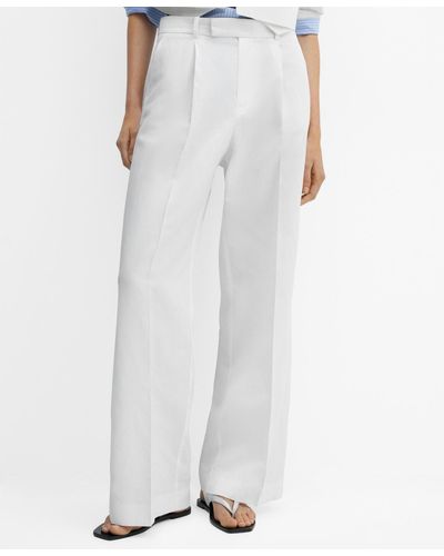 Mango Flowy Suit Pants - White