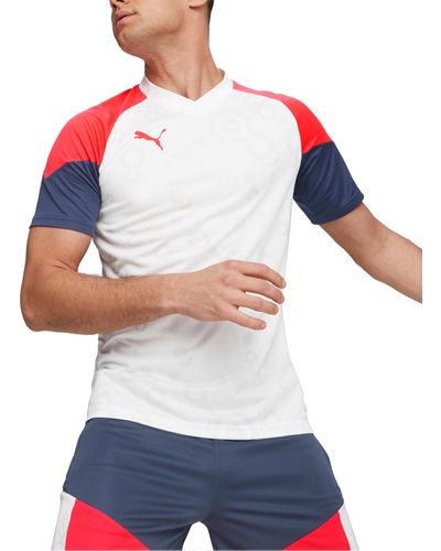 PUMA Individualcup Moisture Wicking V-neck Short-sleeve Training T-shirt - Blue
