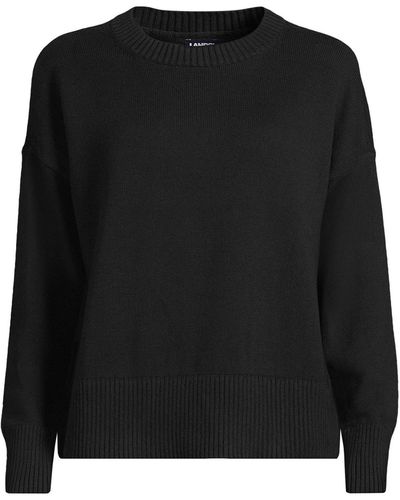 Lands' End Drifter Easy Fit Crew Neck Sweater - Black