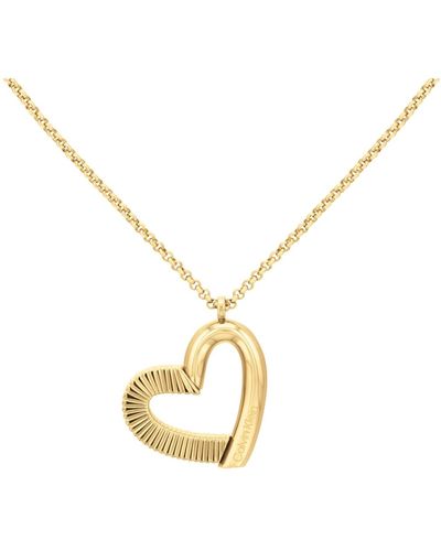 Calvin Klein Stainless Heart Necklace - Metallic