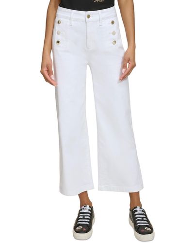 Karl Lagerfeld Wide-leg Sailor Jeans - White