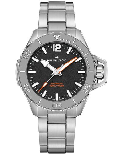 Hamilton Swiss Automatic Khaki Navy Frogman Stainless Steel Bracelet Watch 46mm - Gray