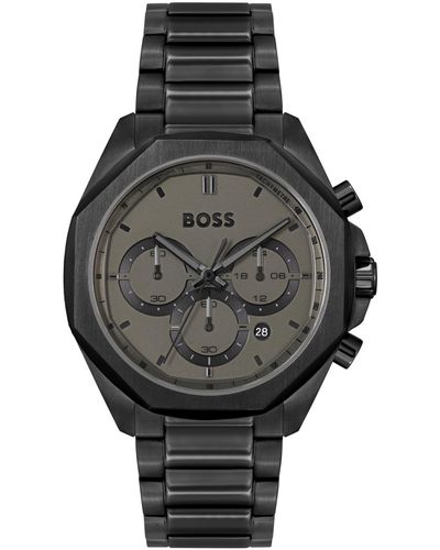 BOSS Cloud Quartz Chronograph Ionic Plated Steel Watch 43mm - Black