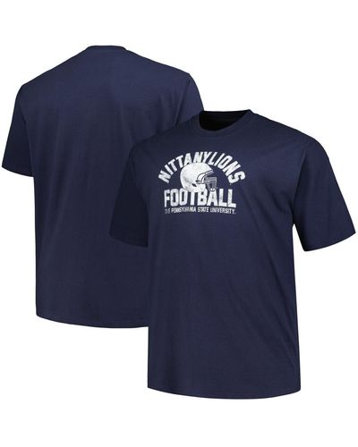 Champion Distressed Penn State Nittany Lions Big And Tall Football Helmet T-shirt - Blue