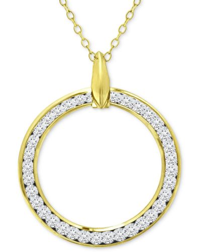 Giani Bernini Cubic Zirconia Open Circle Pendant Necklace - Metallic