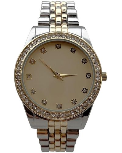 Olivia Pratt Two Tone Everyday Elegant Look Metal Watch - Metallic