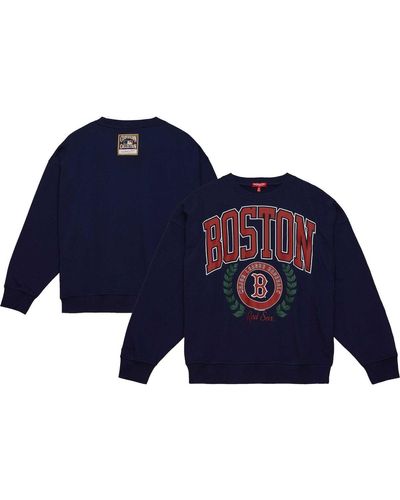 Mitchell & Ness Boston Red Sox Logo Lt 2.0 Pullover Sweatshirt - Blue