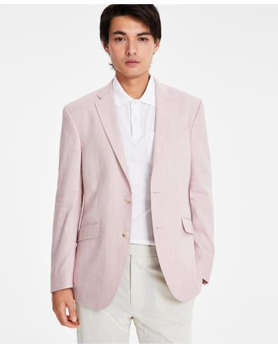 Kenneth Cole Slim-fit Linen Sport Coat - Pink