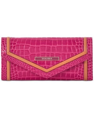 Brahmin Veronica Ink Darlington Leather Signature Wallet - Pink