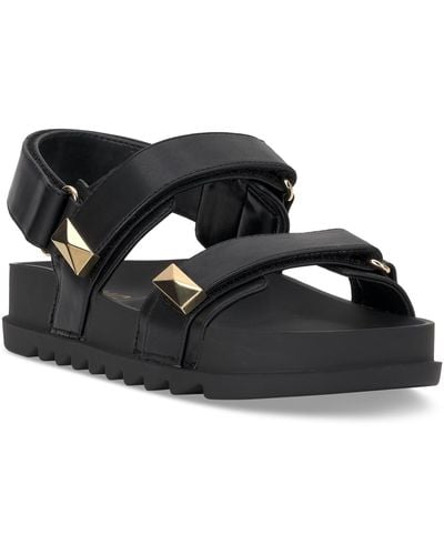 INC International Concepts Caledon Footbed Sandals - Black