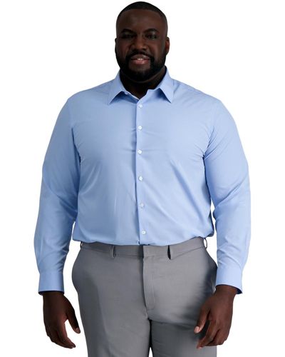 Haggar Big & Tall Smart Wash Classic Fit Dress Shirt - Blue