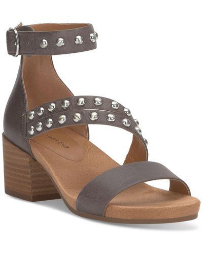 Lucky Brand Piah Studded Block-heel City Sandals - Brown