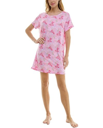 Roudelain Printed Short-sleeve Sleepshirt - Pink